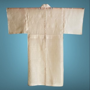KIMONO HOMME ÉTÉ VINTAGE EN LIN ÉCRU  007-53 (M)